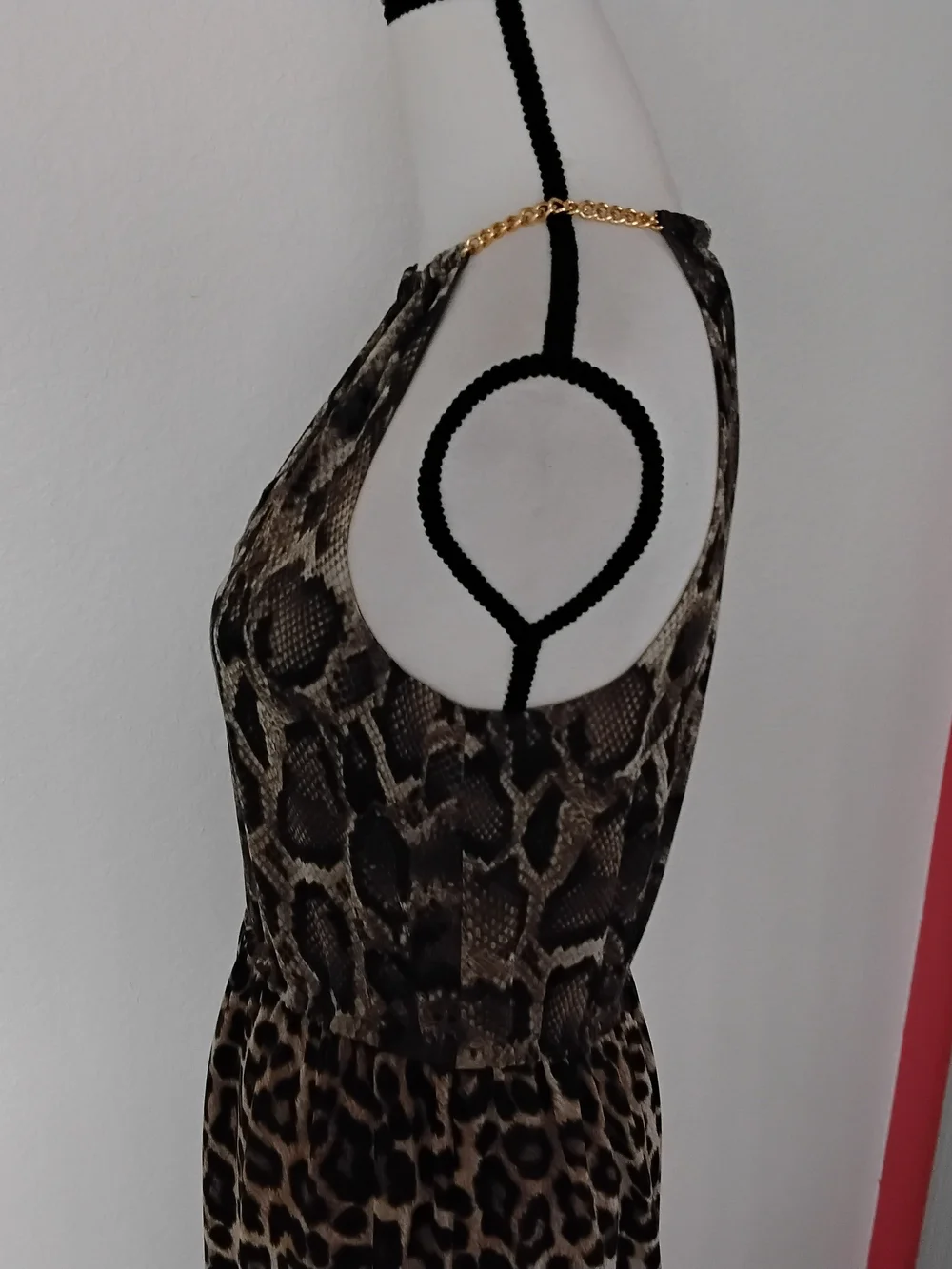 Michael Kors Brown Mixed Animal Print Halter Maxi Dress
